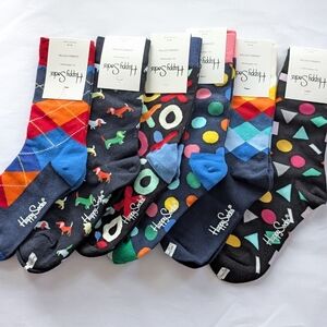 NWT Happy Sock 6 Piece Bundle, Size 36-40